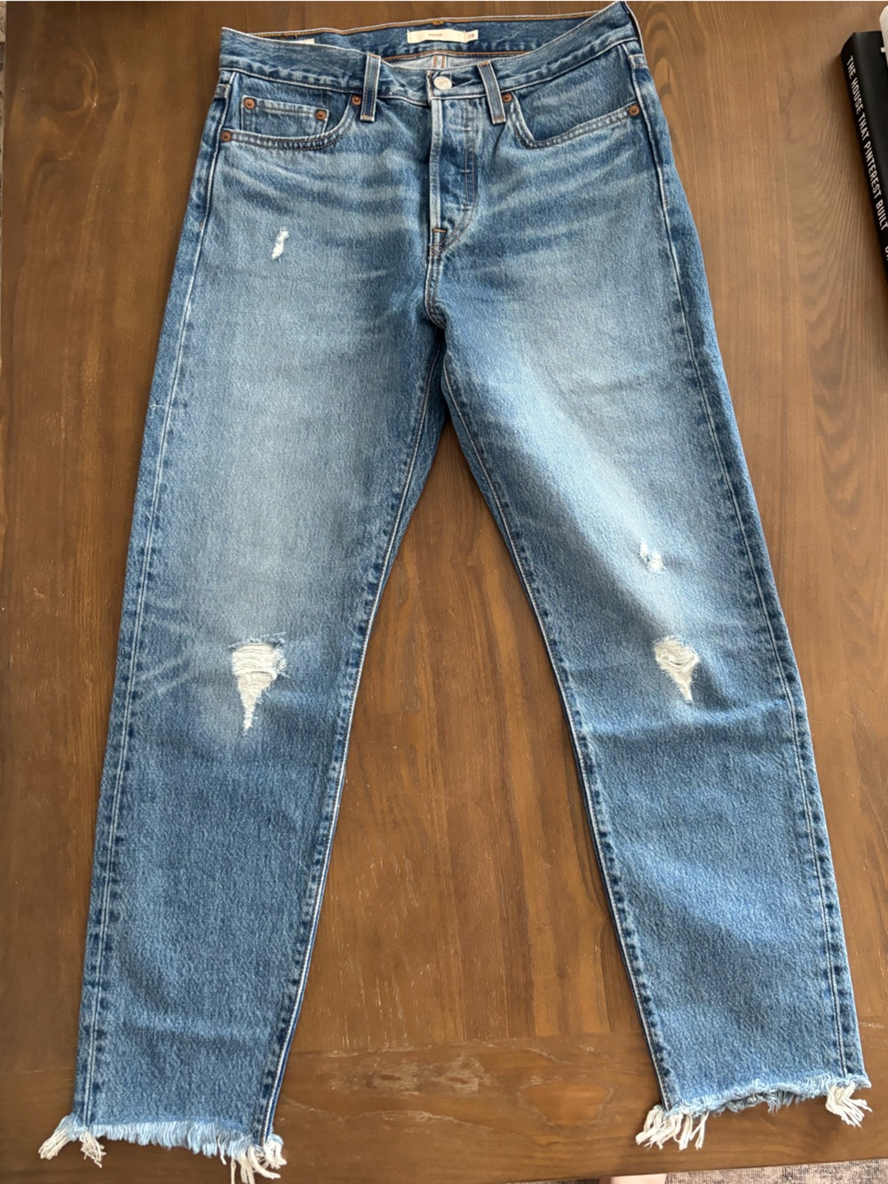 Levi's Wedgie Distressed Blue Jeans